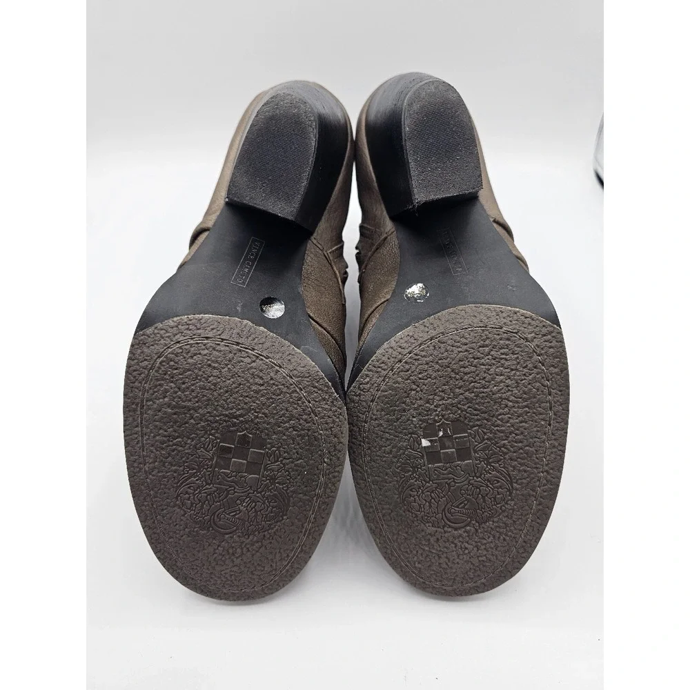 Vince Camuto Ankle Booties‎ Womens 8.5 Brown Leather Belta Round Toe Zipper